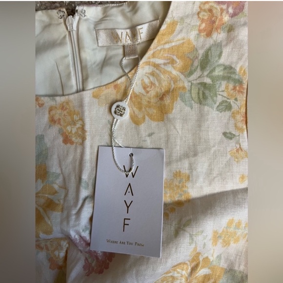 NWT Linen Shopbop WAYF Floral Mini Dress Medium - Picture 4 of 7